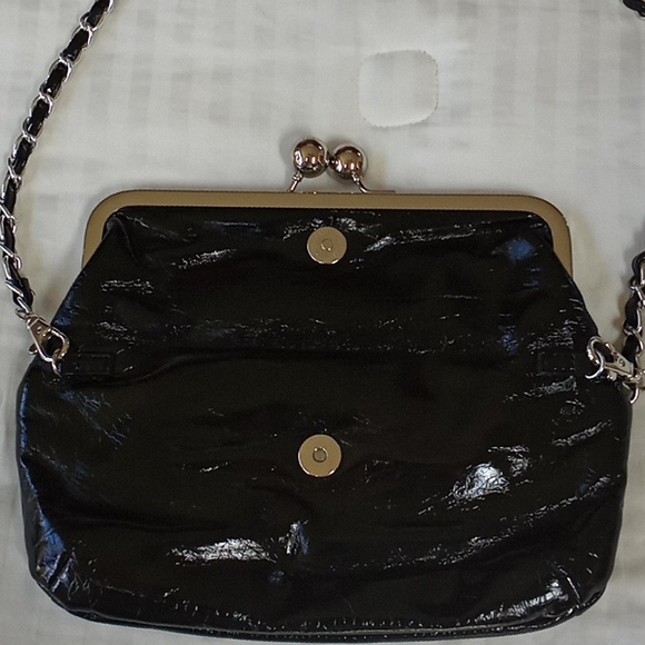 Moda in pelle black clutch purse with removable strap - Picture 2 of 5